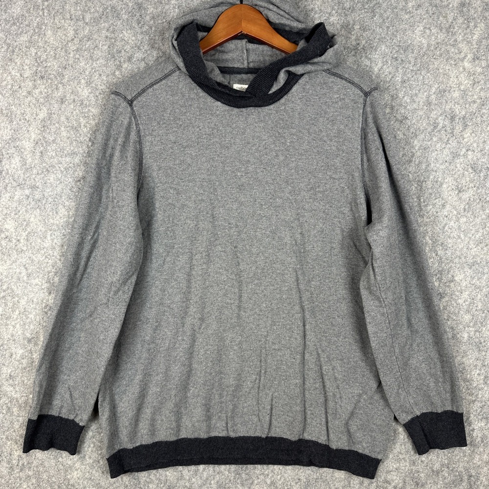 Carbon 2 Cobalt Sweater Mens L Gray Cashmere Cotton Hoodie Pullover Sweatshirt